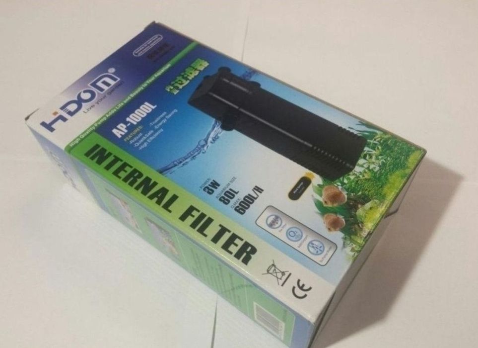 Nowy Filtr wewnętrzny do akwarium 600l/h 40-90l
