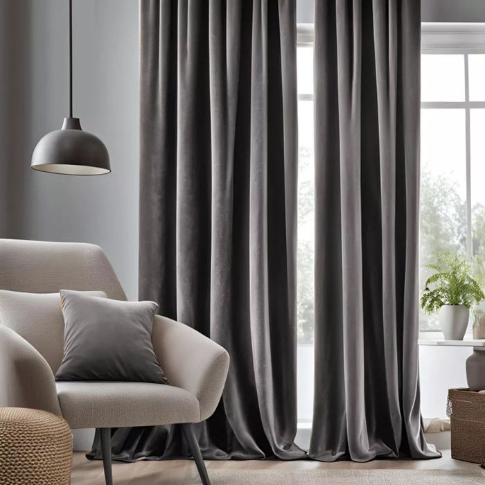 Tkanina metrażowa Welur Milandi stalowy 300cm