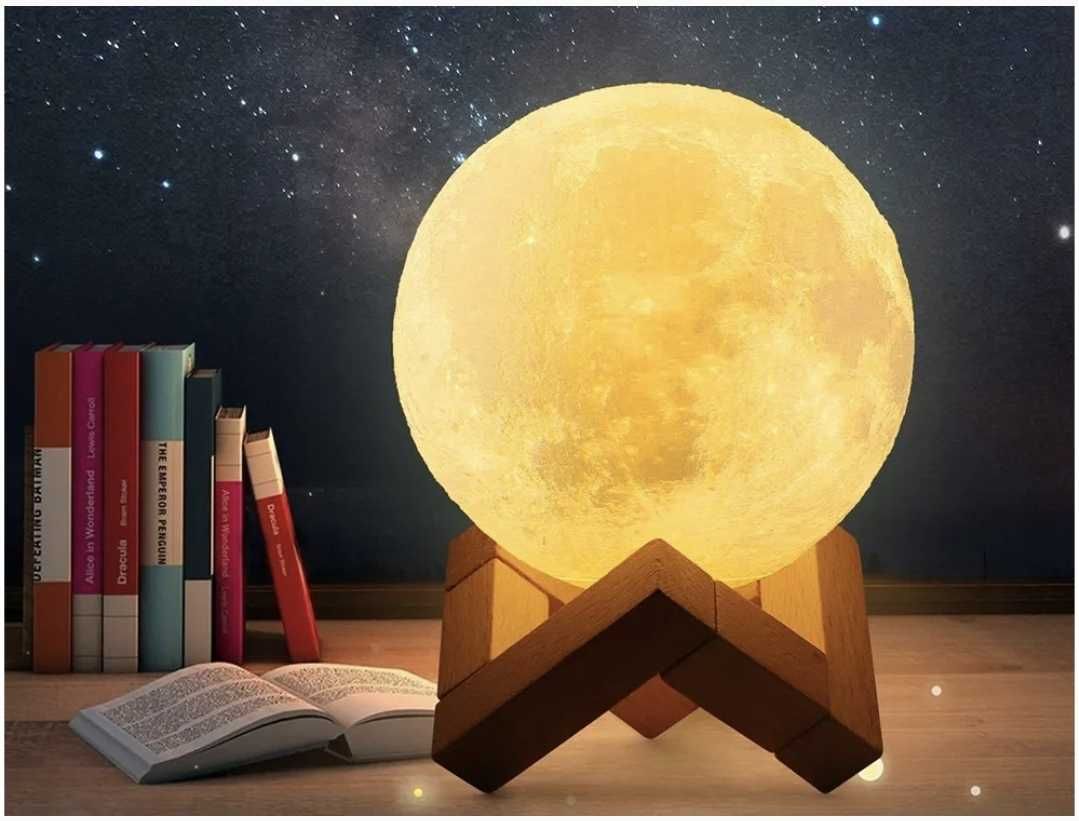 Lampka nocna świecący księżyc 3D moon light średnica kuli 8 cm