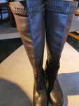 Botas cano alto castanhas pele 38