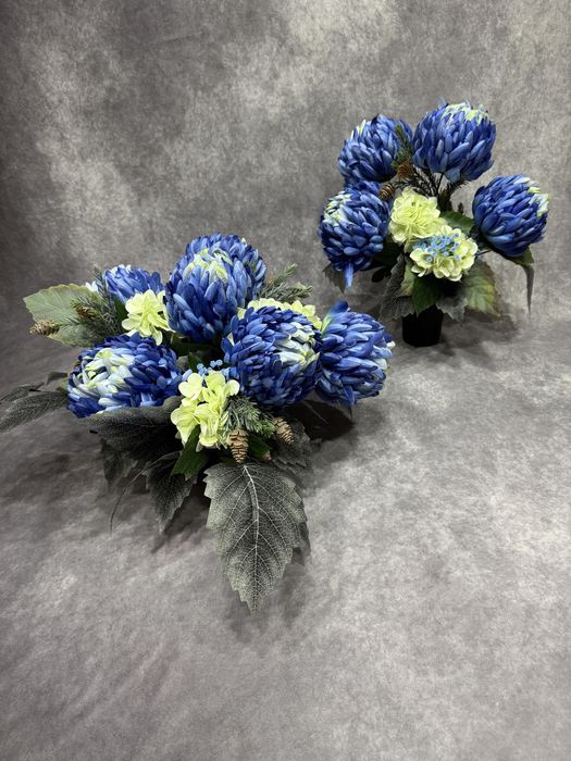 Komplet nagrobny z chryzantamami