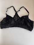 Czarny top, stanik materiałowy przez głowę marki H&M w rozmiarze 42