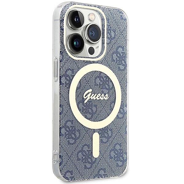 Etui Guess IML 4G MagSafe na iPhone 15 Pro Max - niebieskie