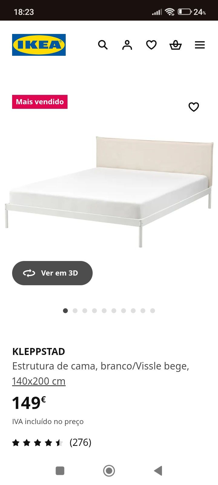 Cama casal Ikea kleppstad ótimo estado