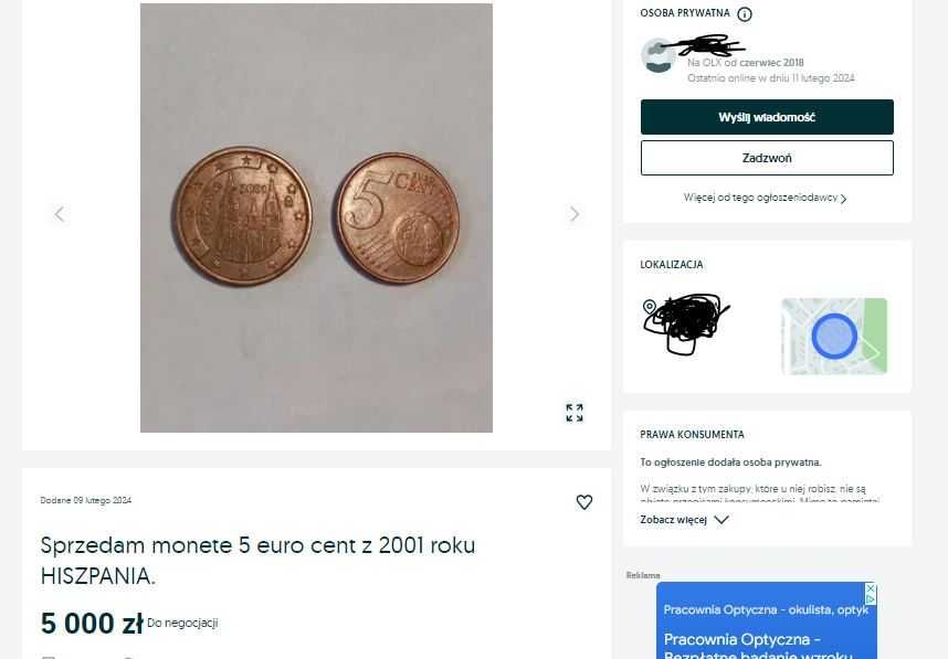 5cent monety Unikat 1999 inne patrz