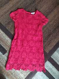 Czerwona sukienka gipiura koronka r.152 Hampton Republic