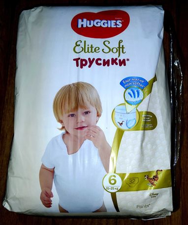 Трусики подгузники памперсы Huggies Elite Soft Pants Mega (6) 32 шт