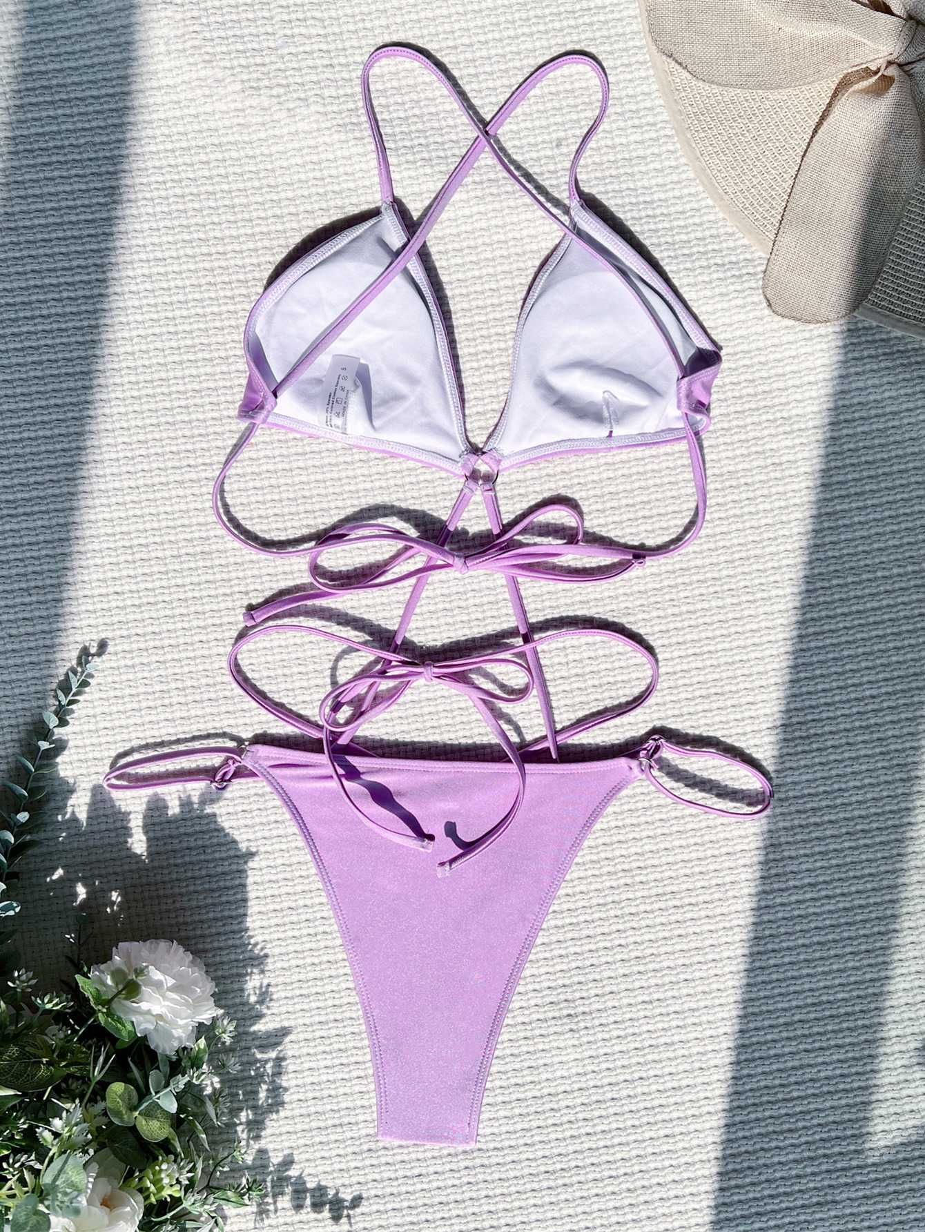 Strój Kąpielowy Dwuczęściowy Kostium Plażowy Elegancki Bikini roz M 38