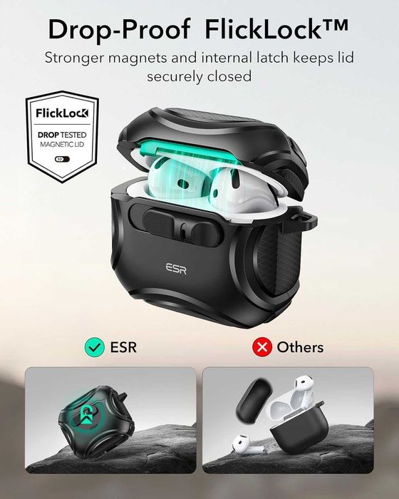 Чехол ESR Cyber Tough FlickLock MagSafe Чехол на AirPods 4