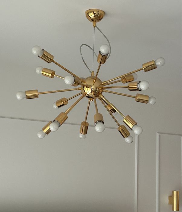 Zlota lampa wiszaca / zyrandol