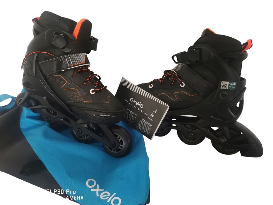 Patins em linha e proteções