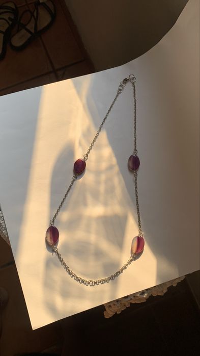 Colar artesanal com pedra natural