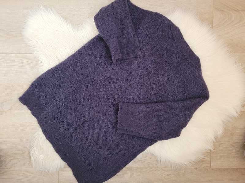 Granatowy sweter / pulower z moherem i wełną, Part Two, L (40)
