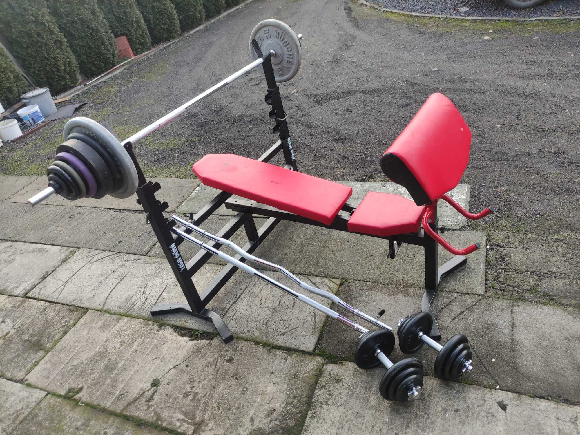 Ławka ławeczka regulowana MARBO obciążenie żeliwo 145kg GRYFY Hantle