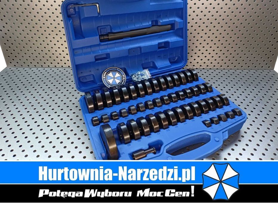 montażu i demontażu łożysk oraz tulei, adaptery prasy 18-74 mm 52-el.