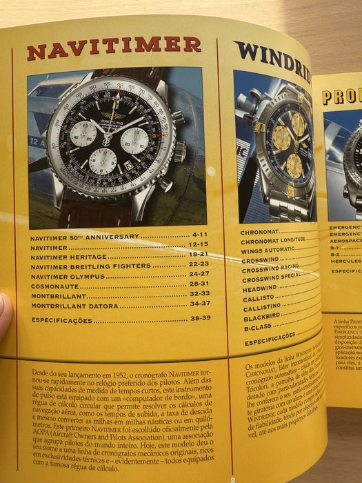 Catálogo Breitling Chronolog 03 (Ano de 2003)