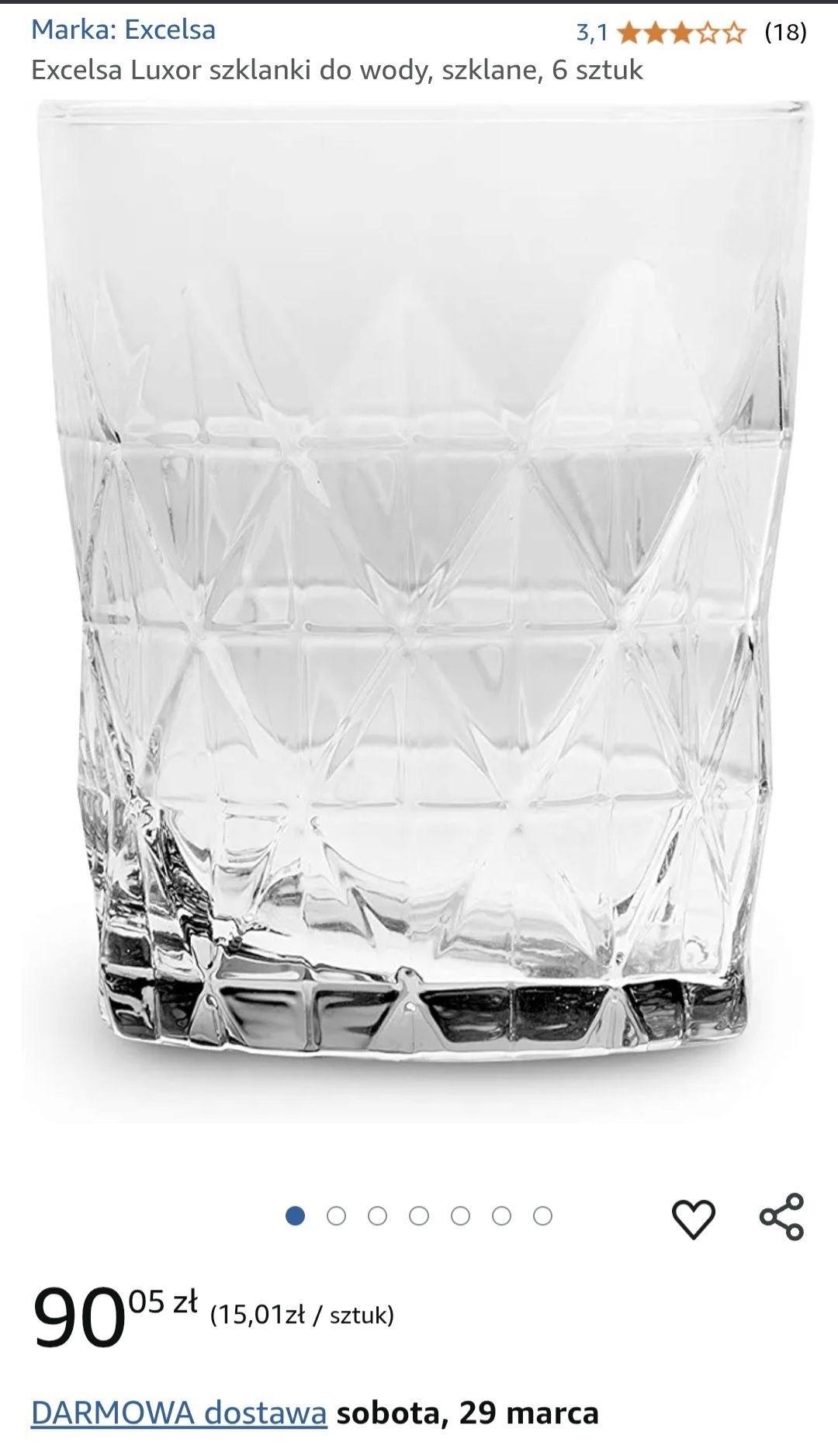 Excelsa Luxor kpl szklanek do wody/drinków 5szt 320ml