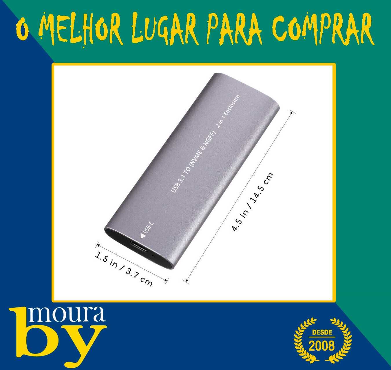 Caixa externa para SSD adaptador M2 SATA NGFF para USB3.1