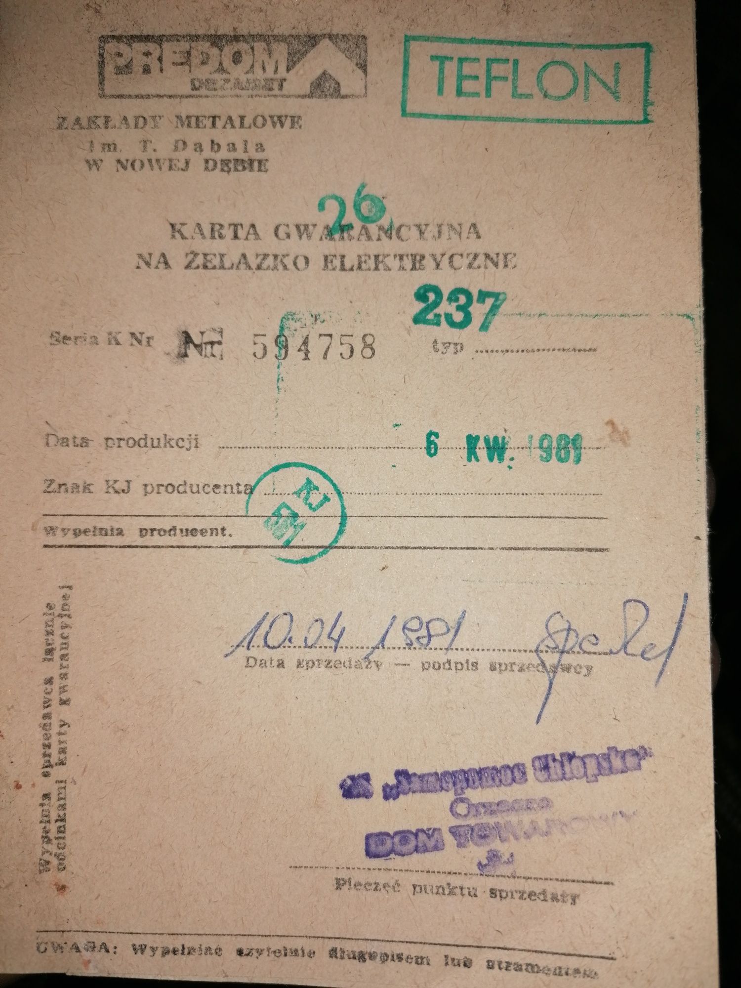 Żelazko Predom PRL z podstawką