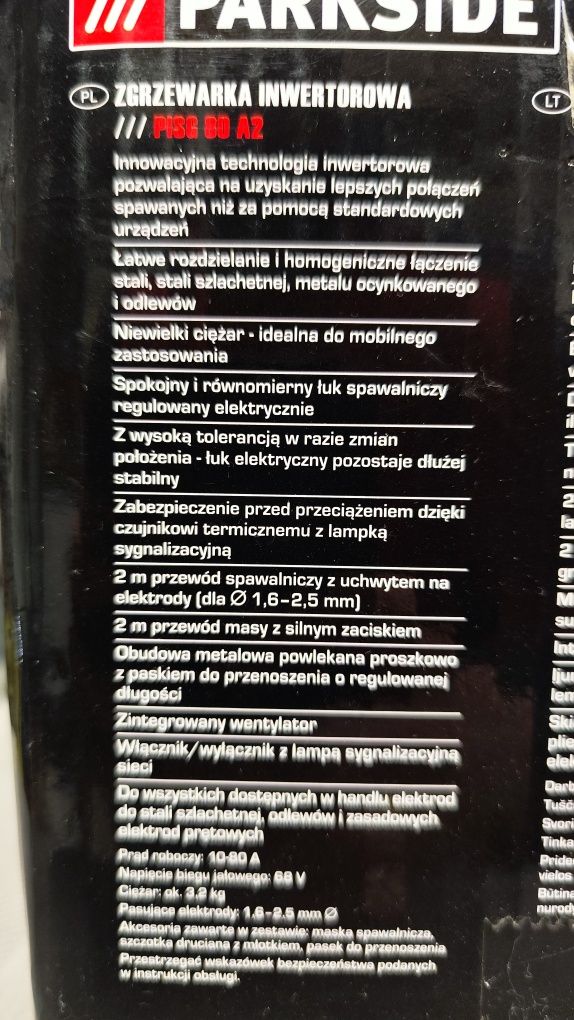 Spawarka zgrzewarka inwertorowa PISG 80 A2 parkside