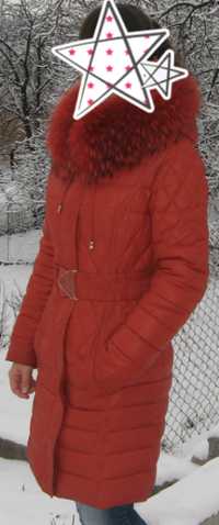 Зимнее пальто натуральный мех размер 42
