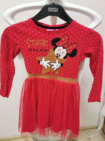 Sukienka świąteczna Myszka Minnie Disney 116 złota tiul na święta