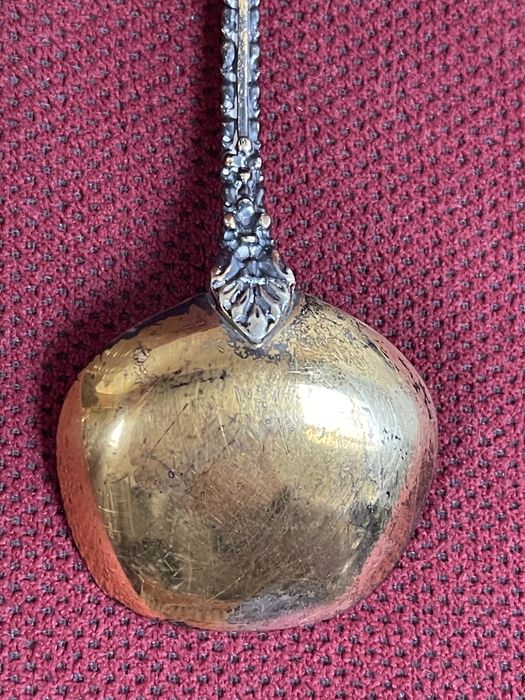 Stara Rosyjska Srebrna Złocona Łyżeczka do Cukru Srebro 916