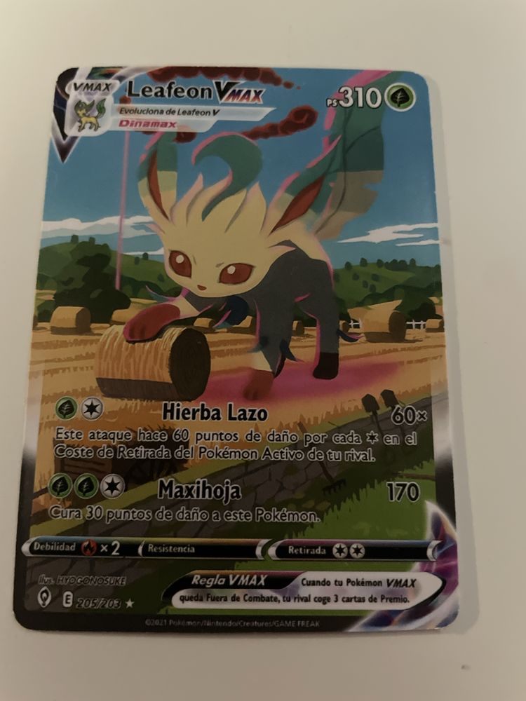 Leafeon Vmax Evolving Skies 205/203 Near Mint Espanhola