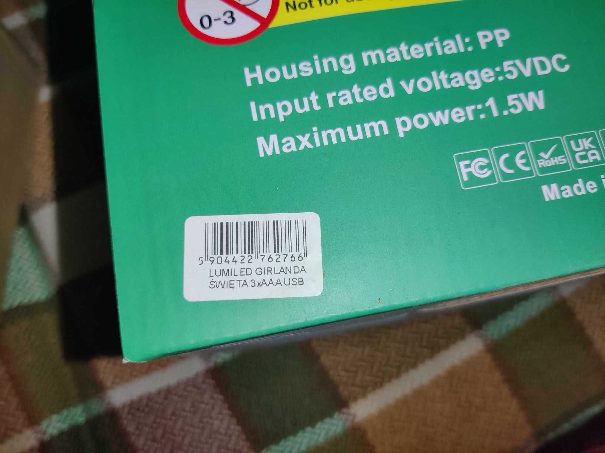 Girlanda świąteczna Lumiled 8x LED bateryjna dekoracyjna bałwanki