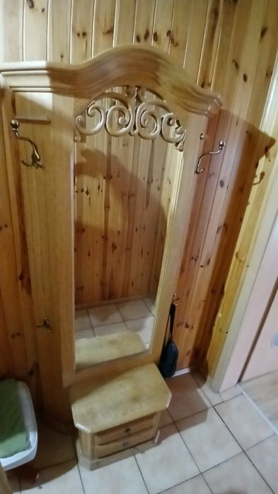 Lustro wieszaki i 2 szuflady sosna wysokośc 180