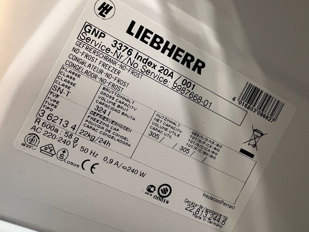 Морозильна камера Liebherr GNP 3376 No Frost з Німеччини