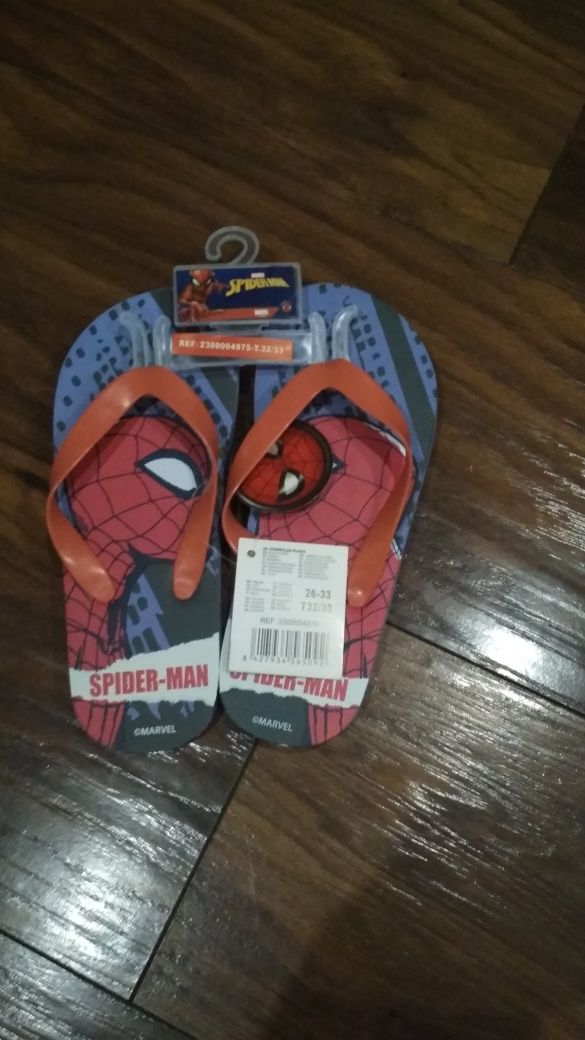 Nowe klapki na basen japonki spiderman 32/33