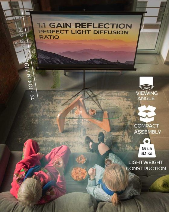 Nowy ekran projekcyjny / telewizor /statyw/płótno/100cali/ 16:9 !8617!