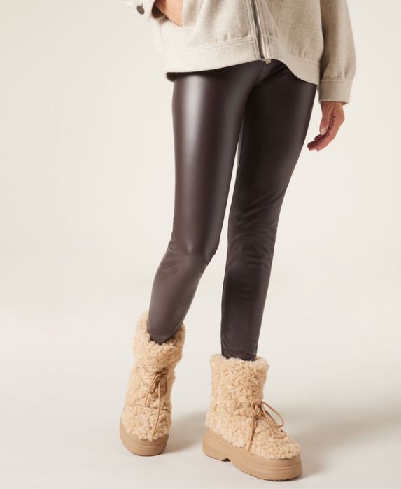 Легінси лосіни теплі фліс штани еко шкіра zara calzedonia S M L