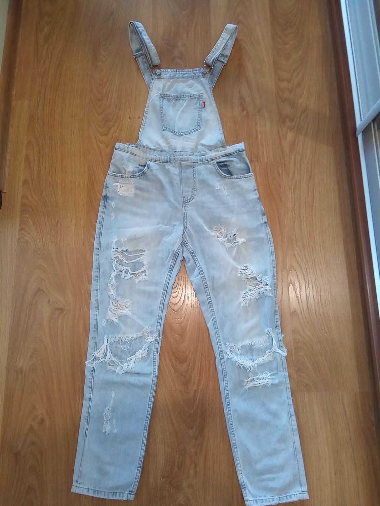 Комбінезон джинсовий для дівчинки блакитний S 164 хлопок голубий Jeans