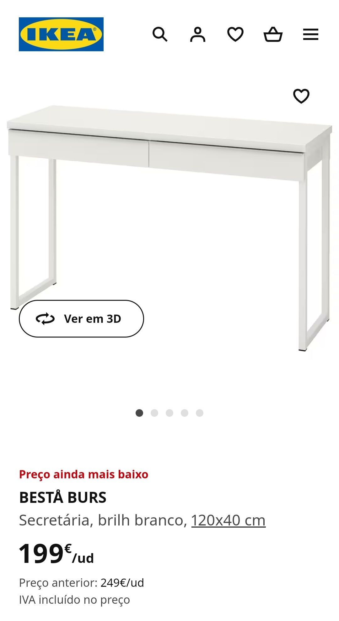 Secretária Branca Ikea