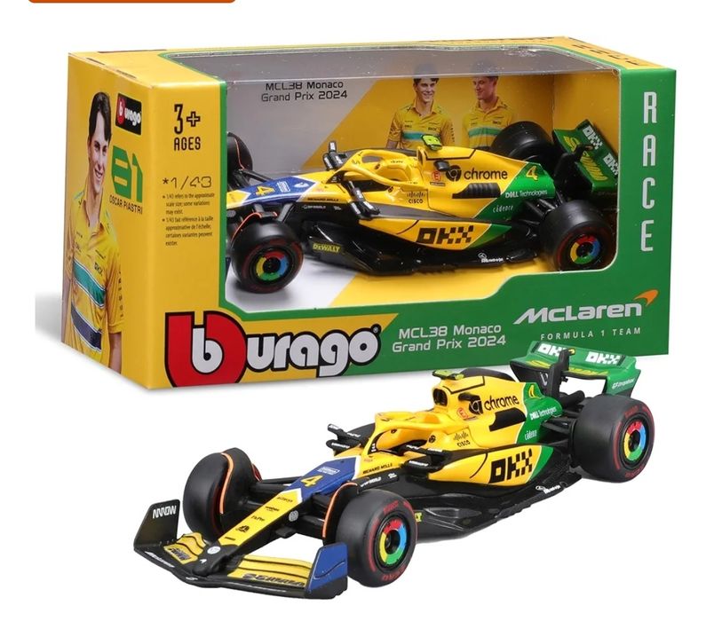 Bburago - McLaren MCL38 Monaco GP 2024 Senna Livery Skala 1:43