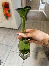 Piękny zielony wazon ala sękacz PRL