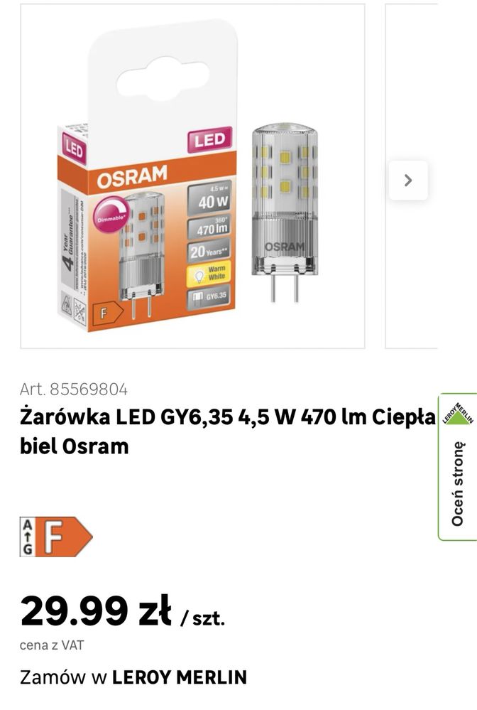 Żarówki Led GY6 Osram