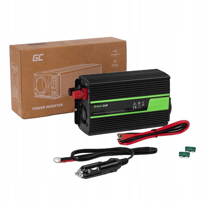 Przetwornica samochodowa Green Cell inwerter napięcia 12V 500W