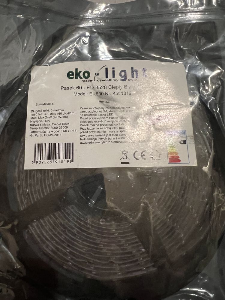 Eko Light pasek led 5 metrow nowy + otwarty