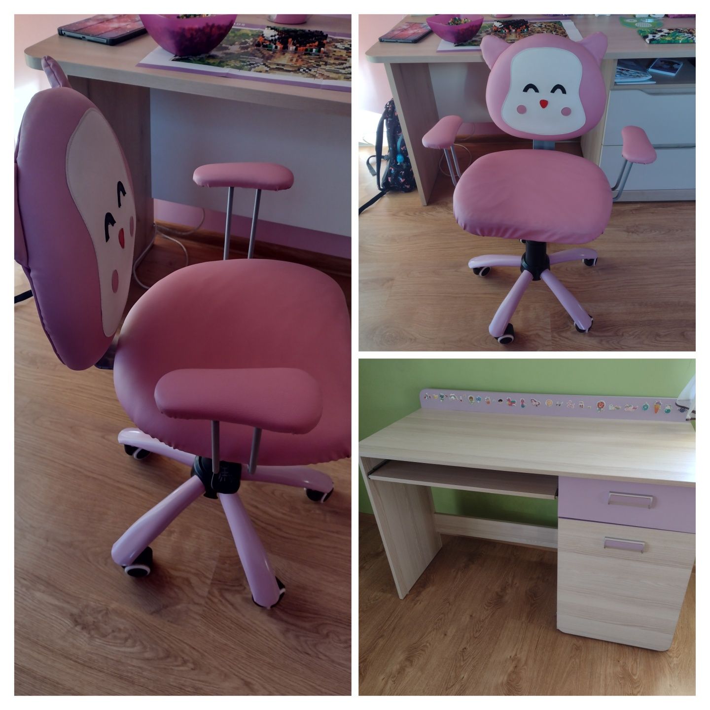 ZESTAW biurko + fotel /krzesło obrotowe kotek :)