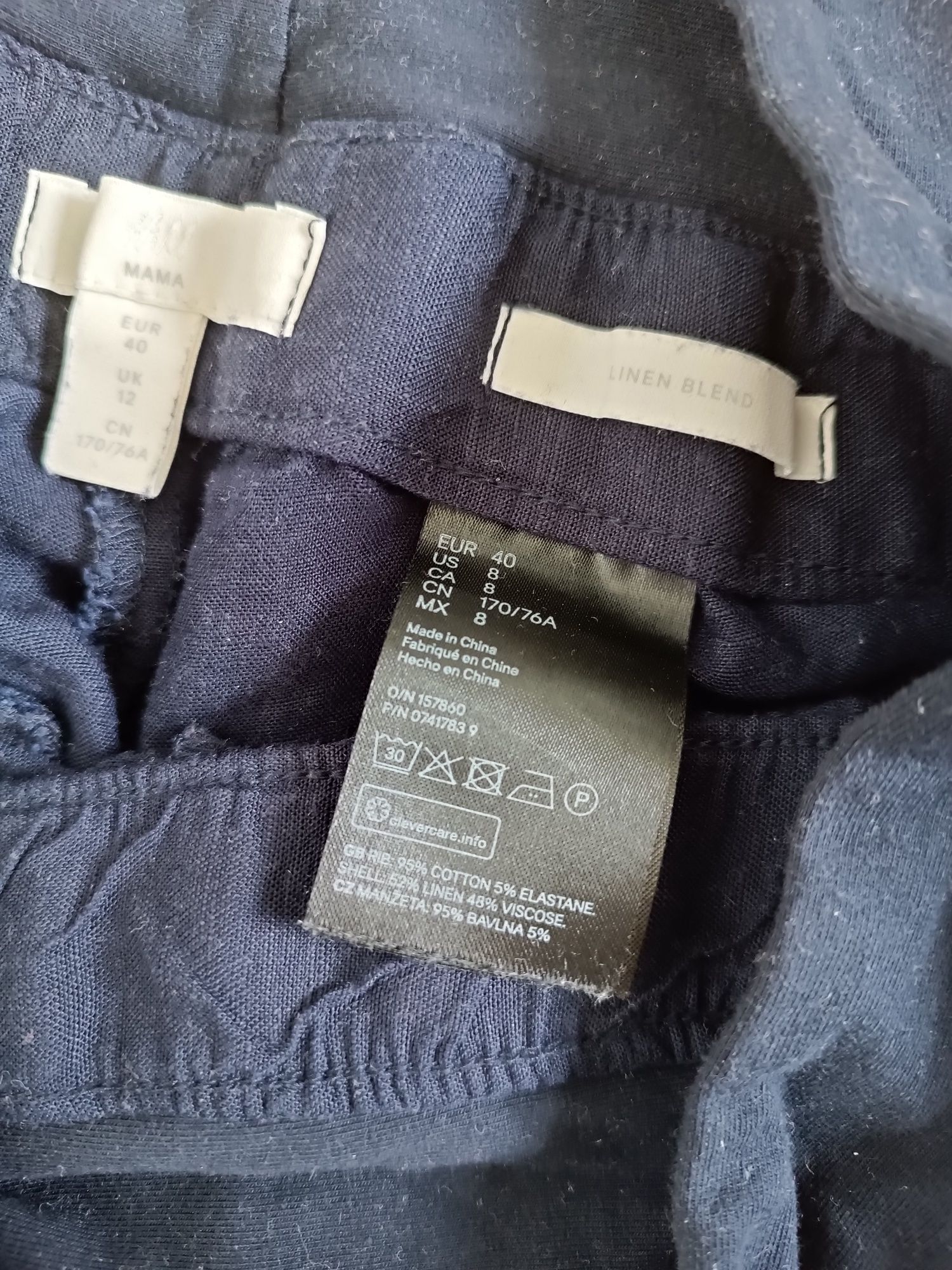 Spodnie ciążowe H&M lniane rozmiar 40