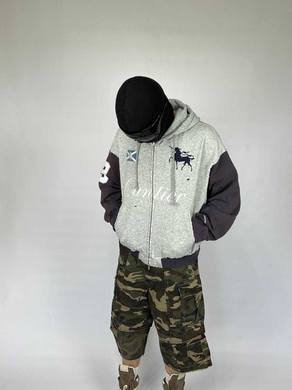 Project GRAILZ G/R gr кофта zip up худи серая зипка худі сіра зіп M S