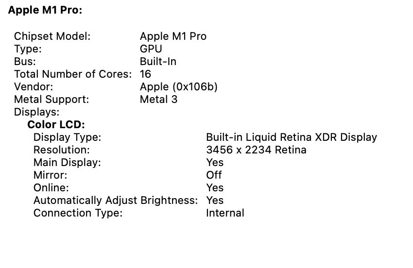 MacBook Pro 16 2021 32GB 1TB SSD Space Gray 85%