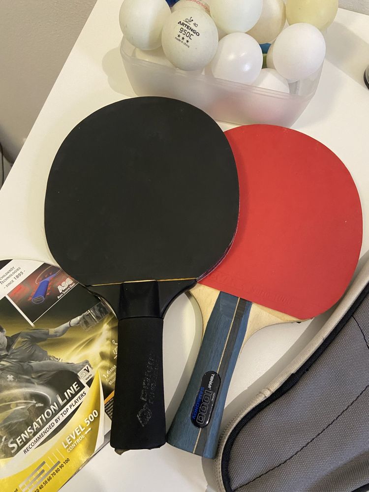 Raquete de Ping Pong, Bolsa e Bolas