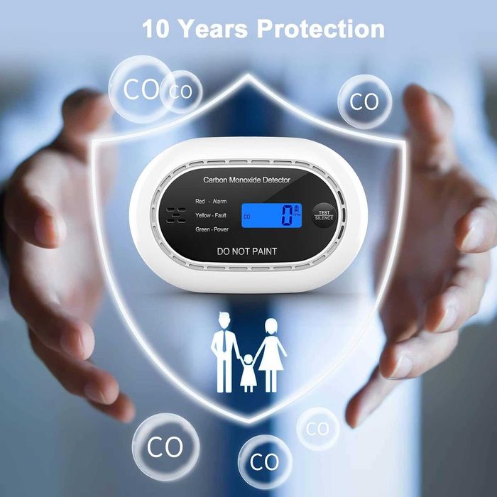 XINDUM Czujnik Tlenku Węgla – z Wi-Fi, 10 lat baterii, ekran LCD