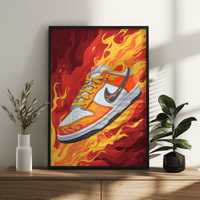 Plakat ,,Nike Dunk Flames” A3
