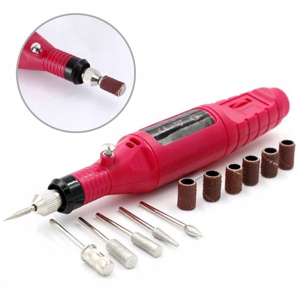 FREZARKA MINI do paznokci do manicure pedicure hybrydy FREZY w komplet