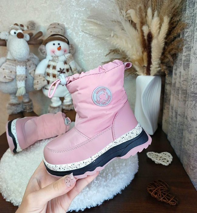 Дитячі зимові дутіки 23 24 25 26 27 28 для дівчинки черевики чоботи